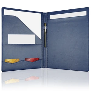 Professional Padfolio Portfolio Binder, Faux Leather, Blue Professional Padfolio Portfolio Binder, Faux Leather, Blue