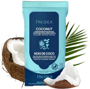 Pacifica Beauty Coconut Milk & Essential Oils Underarm Deodorant Wipes, Helps Remove Odor, Aluminum-Free, Vegan & Cruelty-Free, 30 Wipes (1-Pack) Pacifica Beauty Coconut Milk & Essential Oils Underarm Deodorant Wipes, Helps Remove Odor, Aluminum-Free, Vegan & Cruelty-Free, 30 Wipes (1-Pack)