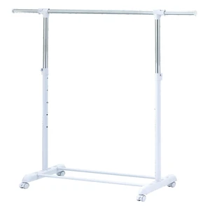 Mainstays Adjustable Metal Rolling Garment Rack, Chrome & White Mainstays Adjustable Metal Rolling Garment Rack, Chrome & White