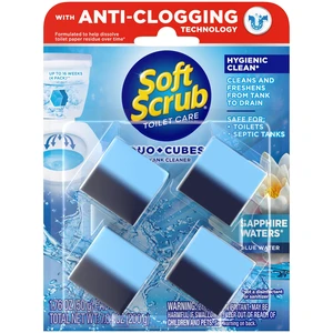 Soft Scrub In-Tank Toilet Cleaner Duo-Cubes, Sapphire Waters, 4 Count Soft Scrub In-Tank Toilet Cleaner Duo-Cubes, Sapphire Waters, 4 Count