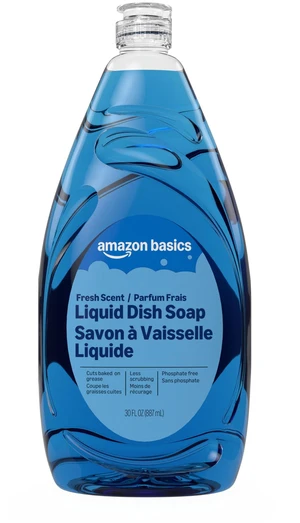 Amazon Basics Liquid Dish Soap, Fresh Scent, Grease-cutting Formula, 30 Fl Oz, Pack of 1 Amazon Basics Liquid Dish Soap, Fresh Scent, Grease-cutting Formula, 30 Fl Oz, Pack of 1