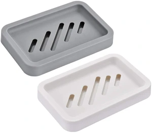 2PCS Draining Soap Dishes, Dishwashing Sponge Holder with Water Tray 2PCS Draining Soap Dishes, Dishwashing Sponge Holder with Water Tray