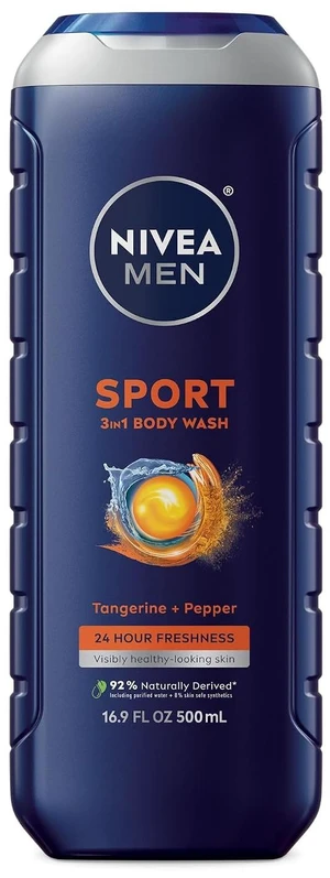 NIVEA MEN Sport 3-in-1 Body Wash, Tangerine and Pepper, 16.9 FL OZ NIVEA MEN Sport 3-in-1 Body Wash, Tangerine and Pepper, 16.9 FL OZ