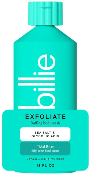 Billie Exfoliate Womens Body Wash, Buffing, Tidal Rose Scent, 18 Fl Oz Billie Exfoliate Womens Body Wash, Buffing, Tidal Rose Scent, 18 Fl Oz