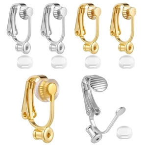 6 Pieces Clip-on Earring Converter and 6 Pieces Silicone Earring Pads Non-Pierced Earrings Clips, Convert Pierced Earrings to Clip-on, Components Findings with Post for None Pierced Ears, Silver Gold 6 Pieces Clip-on Earring Converter and 6 Pieces Silicone Earring Pads Non-Pierced Earrings Clips, Convert Pierced Earrings to Clip-on, Components Findings with Post for None Pierced Ears, Silver Gold