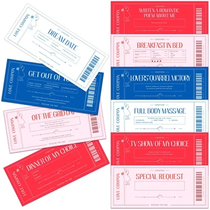 Zonon 20 Pcs Love Coupons Card for Her Couples Gift,White, Pink, Red, Blue Zonon 20 Pcs Love Coupons Card for Her Couples Gift,White, Pink, Red, Blue