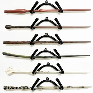 Pmsanzay 6 Pack Universal Mini Adjustable Wall-Mounted Wizard Wand Display Stand Shelf Wood Magic Wand Holder - Strong & Flexible so they fit every different shape and size.- No wand Pmsanzay 6 Pack Universal Mini Adjustable Wall-Mounted Wizard Wand Display Stand Shelf Wood Magic Wand Holder - Strong & Flexible so they fit every different shape and size.- No wand