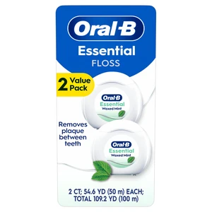 EssentialFloss Mint Dental Floss, Cavity Defense, Waxed, Value 2 Pack (50m Each) EssentialFloss Mint Dental Floss, Cavity Defense, Waxed, Value 2 Pack (50m Each)