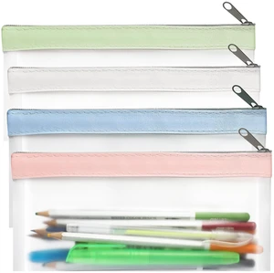4 Pack Clear Pencil Pouch, Cute Pencil Case, Pencil Bag With Zipper 4 Pack Clear Pencil Pouch, Cute Pencil Case, Pencil Bag With Zipper
