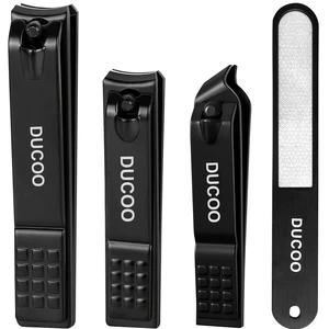 Nail Clippers Set, 4 Piece Fingernail Toenail Cutters for Men Women, Black Nail Clippers Set, 4 Piece Fingernail Toenail Cutters for Men Women, Black
