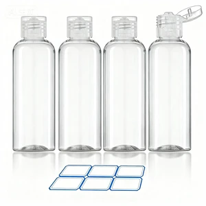 DTDNZKN 4 Pack 3.4 Oz (100ml) TSA Approved Travel Bottles for Toiletries, Leak Proof Plastic Travel Essentials Accessories with Labels for Shampoo Lotion Conditioner DTDNZKN 4 Pack 3.4 Oz (100ml) TSA Approved Travel Bottles for Toiletries, Leak Proof Plastic Travel Essentials Accessories with Labels for Shampoo Lotion Conditioner