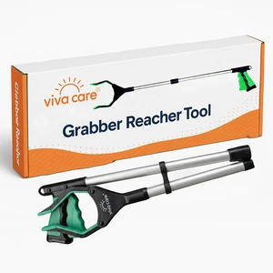 Grabber Reacher Pickup Tool Foldable, Lightweight, Rotatable Clamp, Green Grabber Reacher Pickup Tool Foldable, Lightweight, Rotatable Clamp, Green