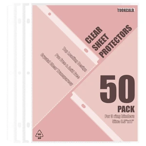 50 Pack Clear Sheet Protectors for 3 Ring Binder, Polypropylene Acid-Free Material, 8.5 x 11 Inch Letter Size, Protector of Your Documents 50 Pack Clear Sheet Protectors for 3 Ring Binder, Polypropylene Acid-Free Material, 8.5 x 11 Inch Letter Size, Protector of Your Documents