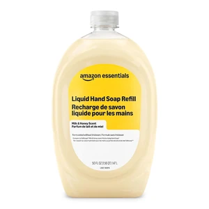 Amazon Essentials Liquid Hand Soap Refill, Milk and Honey Scent, Triclosan-free, 50 Fluid Ounces, Pack of 1 (Previously Amazon Basics) Amazon Essentials Liquid Hand Soap Refill, Milk and Honey Scent, Triclosan-free, 50 Fluid Ounces, Pack of 1 (Previously Amazon Basics)