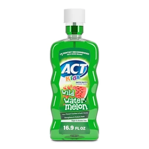 ACT Kids Anticavity Fluoride Rinse Wild Watermelon 16.9 fl. oz. Accurate Dosing Cup, Alcohol Free ACT Kids Anticavity Fluoride Rinse Wild Watermelon 16.9 fl. oz. Accurate Dosing Cup, Alcohol Free