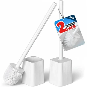 FORASTO 2Pack Toilet Bowl Brush and Holder Set - Restroom Cleaning Supplies FORASTO 2Pack Toilet Bowl Brush and Holder Set - Restroom Cleaning Supplies