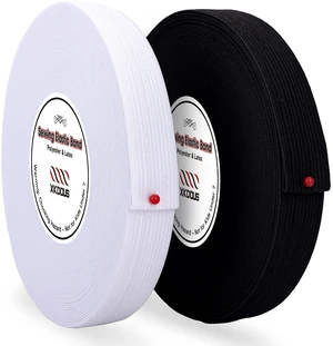 XKDOUS Elastic Band for Sewing, 0.75 Inch 16 Yards,2 Roll,Black and White XKDOUS Elastic Band for Sewing, 0.75 Inch 16 Yards,2 Roll,Black and White