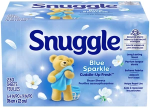 Snuggle Fabric Softener Dryer Sheets, Blue Sparkle, 230 Count Snuggle Fabric Softener Dryer Sheets, Blue Sparkle, 230 Count