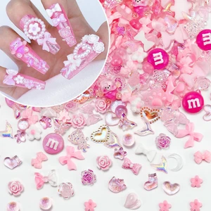320PCS Pink Assorted Mix 3D Nail Charms, Cute Resin Charms for Acrylic Nail Decoration DIY Crafts, Flatback Kawaii Y2K Heart Star Bow Flower Embellishments 320PCS Pink Assorted Mix 3D Nail Charms, Cute Resin Charms for Acrylic Nail Decoration DIY Crafts, Flatback Kawaii Y2K Heart Star Bow Flower Embellishments