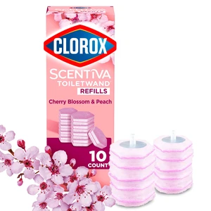 Clorox Scentiva ToiletWand Refills, Cherry Blossom and Peach, 10 Count Clorox Scentiva ToiletWand Refills, Cherry Blossom and Peach, 10 Count