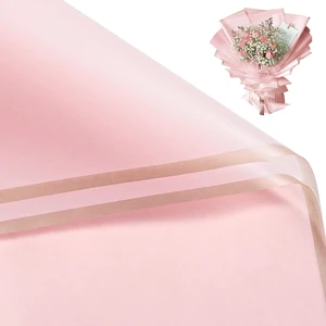 RUSPEPA 20 Sheets Flower Wrapping Paper, Gold Edge Waterproof Floral Bouquet Wrapping Paper, Florist Supplies Packaging for Birthday, Wedding and DIY Crafts, Light Pink RUSPEPA 20 Sheets Flower Wrapping Paper, Gold Edge Waterproof Floral Bouquet Wrapping Paper, Florist Supplies Packaging for Birthday, Wedding and DIY Crafts, Light Pink