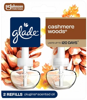 Glade PlugIns Refills Air Freshener, Scented and Essential Oils for Home and Bathroom, Cashmere Woods, 1.34 Fl Oz, 2 Count Glade PlugIns Refills Air Freshener, Scented and Essential Oils for Home and Bathroom, Cashmere Woods, 1.34 Fl Oz, 2 Count