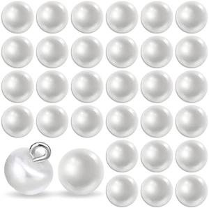 30 PCS Pearl Buttons for Clothes 10 mm Buttons for Sewing, Round Pearl Buttons with Shank, White Decorative Buttons for Dresses, Shirts, DIY Crafts 30 PCS Pearl Buttons for Clothes 10 mm Buttons for Sewing, Round Pearl Buttons with Shank, White Decorative Buttons for Dresses, Shirts, DIY Crafts