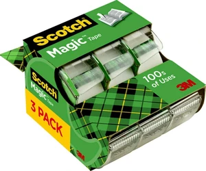 Scotch Magic Tape, 3 Dispensered Rolls, 3/4 x 300 Inches, Clear Scotch Magic Tape, 3 Dispensered Rolls, 3/4 x 300 Inches, Clear