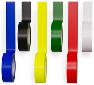 D-NYX 6 Rolls E Tape Multi Colored Vinyl Electrical Tape 3/5in x 26ft Waterproof Strong Adhesive Indoor Outdoor 6 Colors Durable Easy Wrap Professional Grade Electric Wire Repair 7 Mil