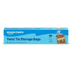 Amazon Basics Twist Tie Storage Bags, Gallon Size, Great for Bread and Rolls, 100 Count Amazon Basics Twist Tie Storage Bags, Gallon Size, Great for Bread and Rolls, 100 Count
