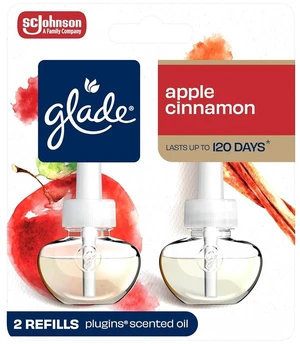 Glade PlugIns Refills Air Freshener, Scented and Essential Oils for Home and Bathroom, Apple Cinnamon, 1.34 Fl Oz, 2 Count Glade PlugIns Refills Air Freshener, Scented and Essential Oils for Home and Bathroom, Apple Cinnamon, 1.34 Fl Oz, 2 Count