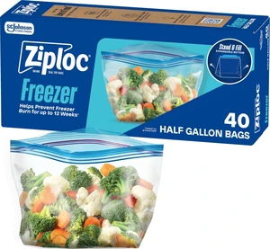 Ziploc Half Gallon Freezer Bags, Food Storage, Easy Open & Close, 40 Count Ziploc Half Gallon Freezer Bags, Food Storage, Easy Open & Close, 40 Count