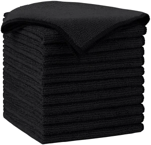 AIDEA Black Microfiber Cleaning Cloth-12PK, Absorbent Cleaning Rags 12"x12" AIDEA Black Microfiber Cleaning Cloth-12PK, Absorbent Cleaning Rags 12"x12"