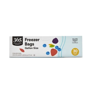 365 by Whole Foods Market, Gallon Size Freezer Bags, Double Zipper, 30 Count