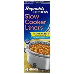 Reynolds Kitchens Slow Cooker Liners, Regular Size, Fits 3-8 Quarts, 6ct Reynolds Kitchens Slow Cooker Liners, Regular Size, Fits 3-8 Quarts, 6ct