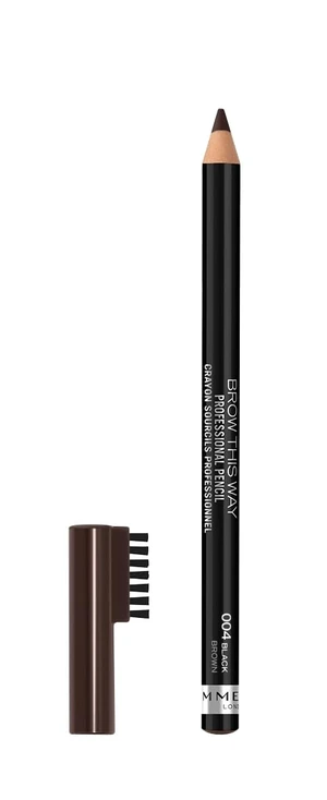 Rimmel London Brow This Way Professional Eyebrow Pencil, Long-Wearing, Highly-Pigmented, Built-In Brush, 004, Black Brown, 0.05oz Rimmel London Brow This Way Professional Eyebrow Pencil, Long-Wearing, Highly-Pigmented, Built-In Brush, 004, Black Brown, 0.05oz