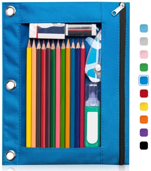 Forvencer Pencil Pouch for 3 Ring Binder, Clear Window Pencil Case Binder Forvencer Pencil Pouch for 3 Ring Binder, Clear Window Pencil Case Binder
