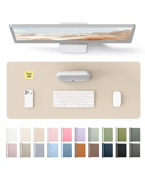 YSAGi Leather Desk Pad Protector, Office Desk Mat, Large Mouse Pad, Non-Slip PU Leather Desk Blotter, Waterproof Laptop Desk Writing Pad for Office and Home (23.6" x 13.8", Eggshell) YSAGi Leather Desk Pad Protector, Office Desk Mat, Large Mouse Pad, Non-Slip PU Leather Desk Blotter, Waterproof Laptop Desk Writing Pad for Office and Home (23.6" x 13.8", Eggshell)