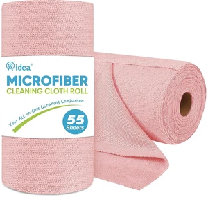 AIDEA Microfiber Cleaning Cloth Roll-55 Sheets, Pink Towels, 11×9" AIDEA Microfiber Cleaning Cloth Roll-55 Sheets, Pink Towels, 11×9"