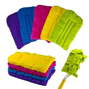 5 PCS Reusable Fleece Duster Refills, Washable Pads with Handle for Swiffer 5 PCS Reusable Fleece Duster Refills, Washable Pads with Handle for Swiffer