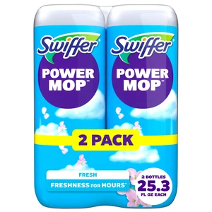 Swiffer PowerMop Liquid Floor Cleaner Refills, Solution for Power Mop, Fresh Scent, 2 Count Mopping Fluid Replacement Bottle, Spray Mops Cleaning Juice, No Bucket Needed, Multi-Surface and Wood Swiffer PowerMop Liquid Floor Cleaner Refills, Solution for Power Mop, Fresh Scent, 2 Count Mopping Fluid Replacement Bottle, Spray Mops Cleaning Juice, No Bucket Needed, Multi-Surface and Wood