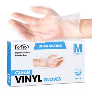 ForPro Disposable Vinyl Gloves, 3.9 Mil, Powder & Latex-Free, Food Safe ForPro Disposable Vinyl Gloves, 3.9 Mil, Powder & Latex-Free, Food Safe