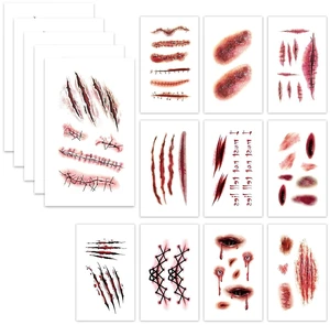 121Pcs Zombie SFX Scar Stickers for Halloween Cosplay Costume Makeup 121Pcs Zombie SFX Scar Stickers for Halloween Cosplay Costume Makeup