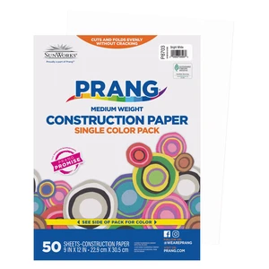Prang (Formerly SunWorks) Construction Paper, Bright White, 9" x 12", 50 Sheets Prang (Formerly SunWorks) Construction Paper, Bright White, 9" x 12", 50 Sheets
