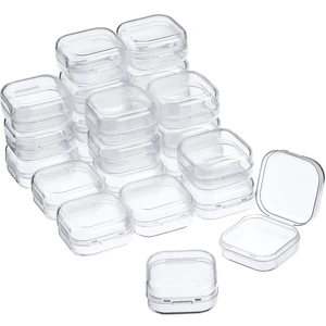 SATINIOR 24 Pcs Small Clear Plastic Container Box, 1.4 x 1.4 x 0.7 in SATINIOR 24 Pcs Small Clear Plastic Container Box, 1.4 x 1.4 x 0.7 in