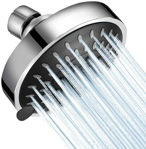 WarmSpray High Pressure Shower Head 5 Settings Fixed Showerhead 4 Inch High Flow Bathroom Showerhead with Adjustable Brass Ball Joint for Luxury Shower Experience Even at Low Water Pressure WarmSpray High Pressure Shower Head 5 Settings Fixed Showerhead 4 Inch High Flow Bathroom Showerhead with Adjustable Brass Ball Joint for Luxury Shower Experience Even at Low Water Pressure