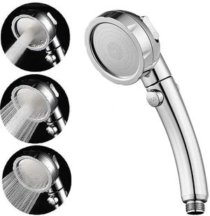 3-Setting Detachable Shower Head, Chrome Finish 3-Setting Detachable Shower Head, Chrome Finish