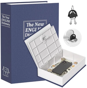 KMC Book Safe with Key, Realistic Dictionary Diversion Metal Safe Box for Adults, Hidden Money Saving Piggy Bank for Cash & Valuables, Secret Storage Security Lockbox for Home Office Bookshelf (Blue) KMC Book Safe with Key, Realistic Dictionary Diversion Metal Safe Box for Adults, Hidden Money Saving Piggy Bank for Cash & Valuables, Secret Storage Security Lockbox for Home Office Bookshelf (Blue)