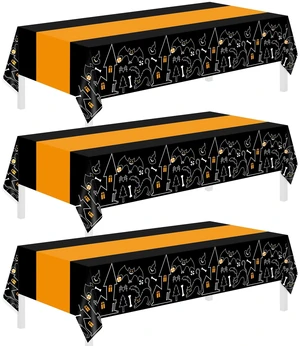 3 Pack Halloween Tablecloths,Disposable Plastic Tablecloths 54" x 108" Halloween Decorations,Plastic Table Cover for Birthday,Party Supplies,Holiday Table Cloth for Home,Dinner,Indoor,Outside 3 Pack Halloween Tablecloths,Disposable Plastic Tablecloths 54" x 108" Halloween Decorations,Plastic Table Cover for Birthday,Party Supplies,Holiday Table Cloth for Home,Dinner,Indoor,Outside