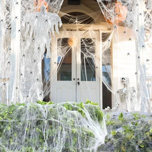 1400 sqft Halloween Spider Webs Decorations + 150 Extra Fake Spiders 1400 sqft Halloween Spider Webs Decorations + 150 Extra Fake Spiders